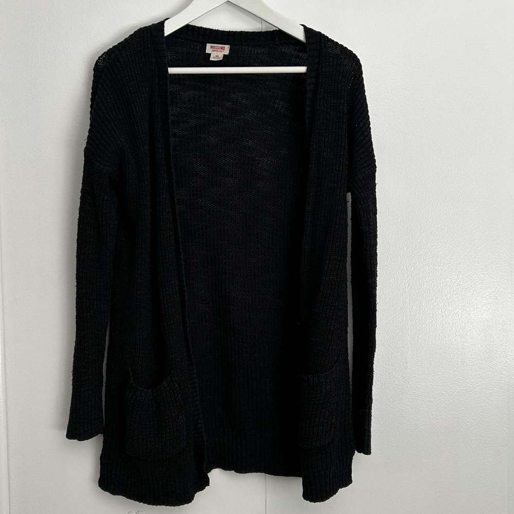 Mossimo (Target) long black knit open cardigan